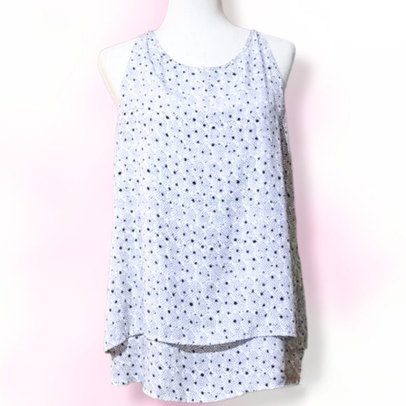 Zac & Rachel Black and White Polka Dots Sleeveless Swing Top, Woman's Large - Picture 7 of 10